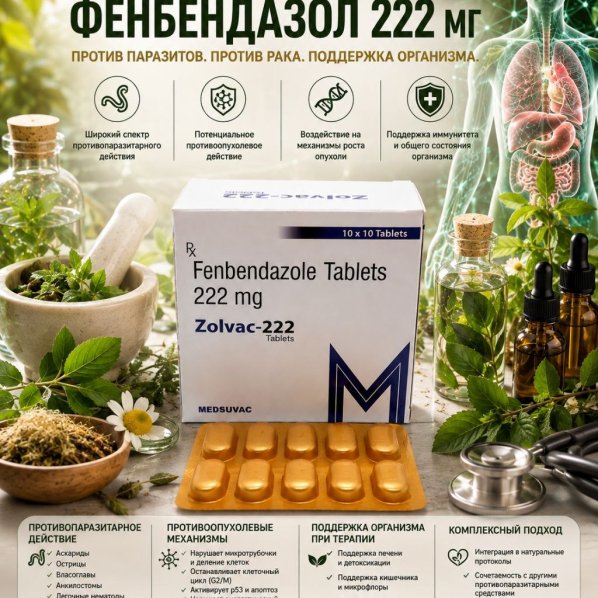 Zolvac-222 (Фенбендазол 222мг) 100 таблеток